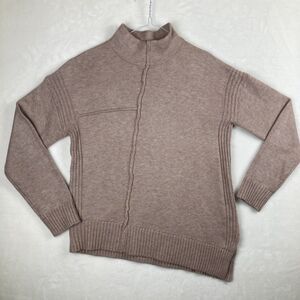 Poem & Thread Women’s Small Boutique Sweater Asymmetrical Hem Mauve Turtleneck